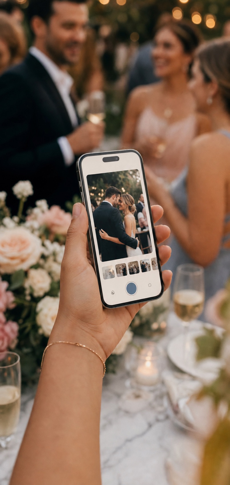 Guest uploading wedding photos from a phone